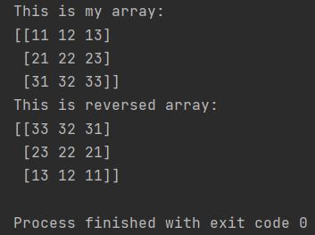 Numpy how to reverse array