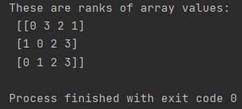 Numpy rank values by axis python