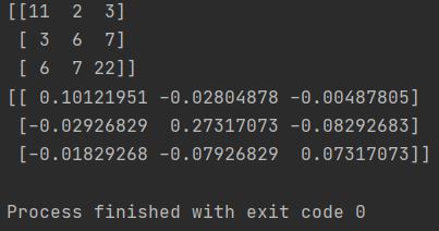 python numpy inverse matrix