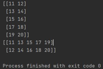 python numpy transpose array