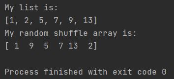 Numpy random shuffle array
