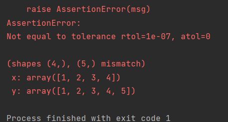Numpy arrays compare mismatch error